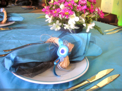 The evil eye on a napkin ring The evil eye on a napkin ring