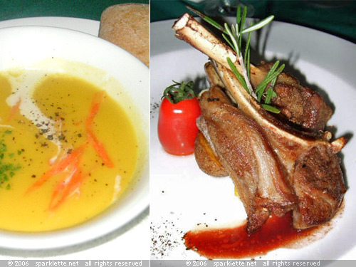 Pumpkin Soup & Rack of Lamb