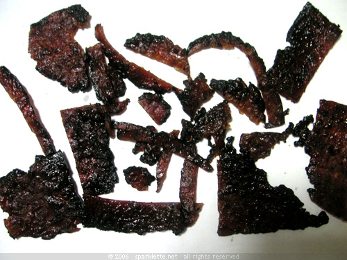 Charred Bak Kwa sold by Bee Cheng Hiang Charred Bak Kwa sold by Bee Cheng Hiang
