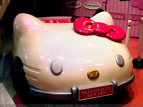 Hello Kitty's car. Wanna take a ride? I wonder if that car is functional.