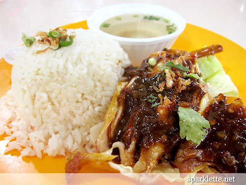 Nasi Ayam Sambal chicken rice with sambal chili
