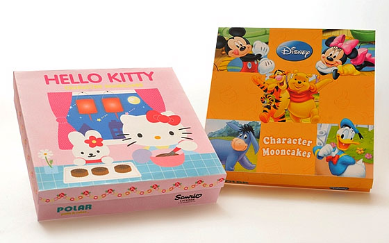 Hello Kitty and Winnie the Pooh mooncakes from Polar Puffs, Singapore