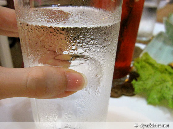 Water in anti-slip glass