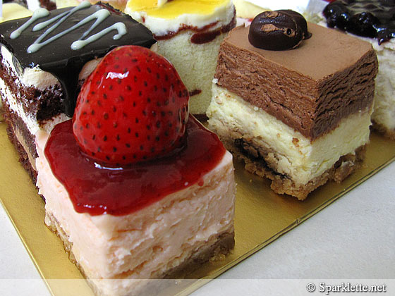 Strawberry yoghurt cake and mocha cheesecake from Metrocakes, Singapore