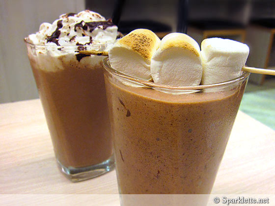 Nutella and Naked Chocolate shakes from The Handburger, Singapore