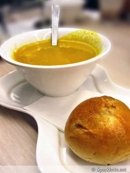 Pumpkin and crab bisque with a hint of curry from The Handburger, Singapore