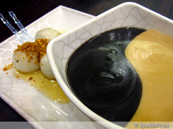 Young coconut with black sesame ice cream & strawberry dessert from Dessert Ministry, Singapore