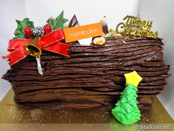 Christmas chocolate log cake from MetroCakes, Singapore