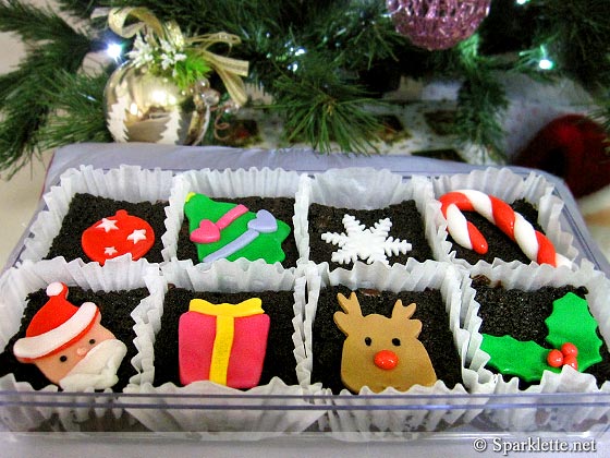 Christmas chocolate brownies from Amore Bakery, Singapore