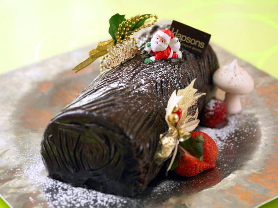 Christmas log cake from  Klapsons boutique hotel, Singapore