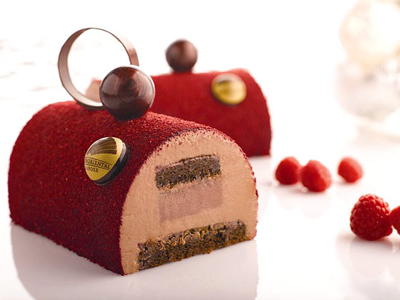 Christmas log cake from Mandarin Oriental Hotel, Singapore