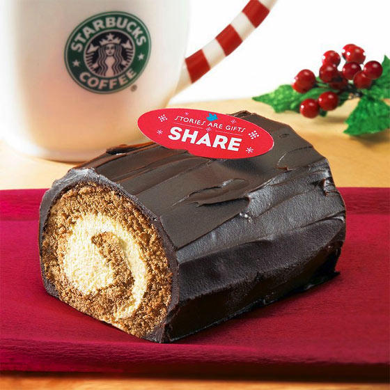 Christmas chocolate coffee log cake from Starbucks Singapore