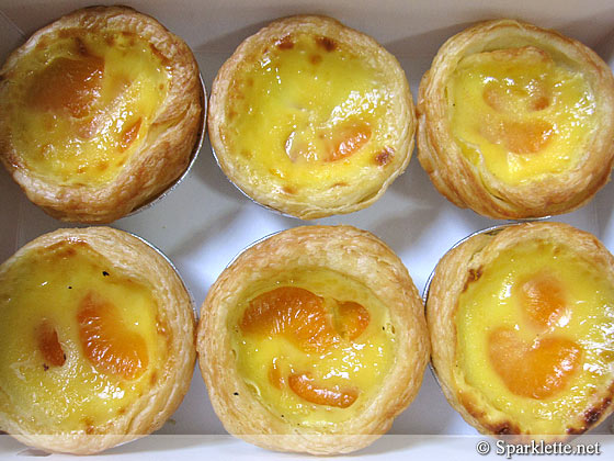 KFC Portuguese egg tarts with Mandarin orange