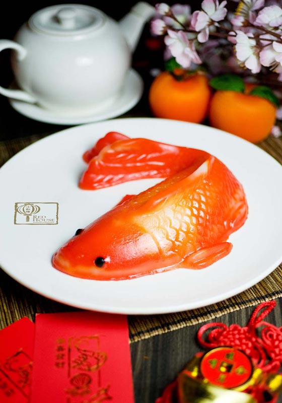 Chinese New Year Koi fish shaped Nian Gao from Red House Seafood Restaurant, Singapore