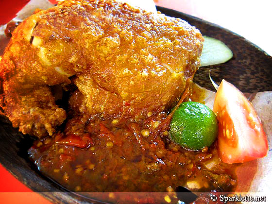 Ayam Penyet (smashed fried chicken)
