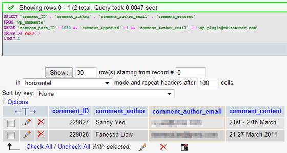 Random selection SQL Query