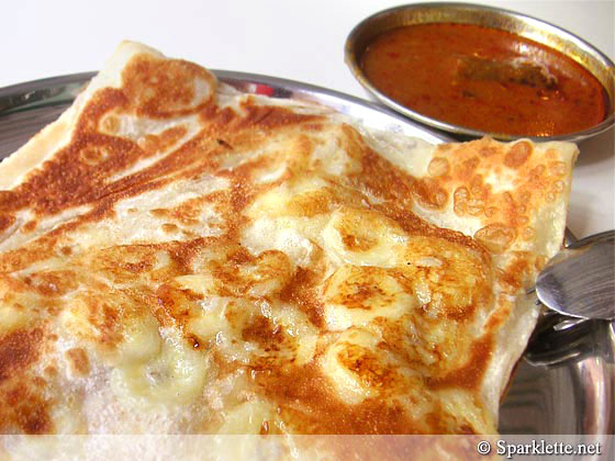 Roti prata with banana