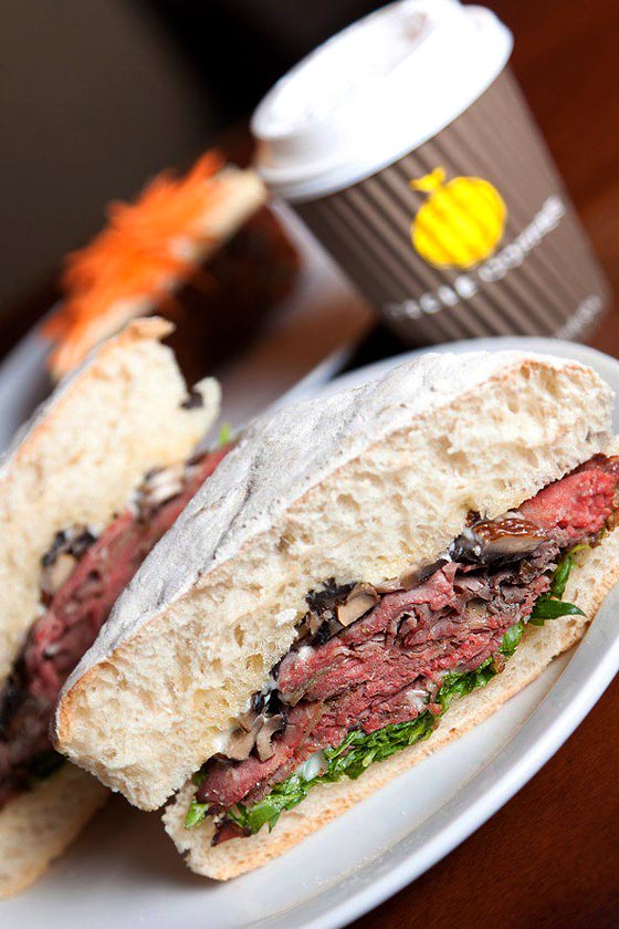 Roast beef sandwich and coffee from Oriole Cafe at Republic Plaza, Singapore