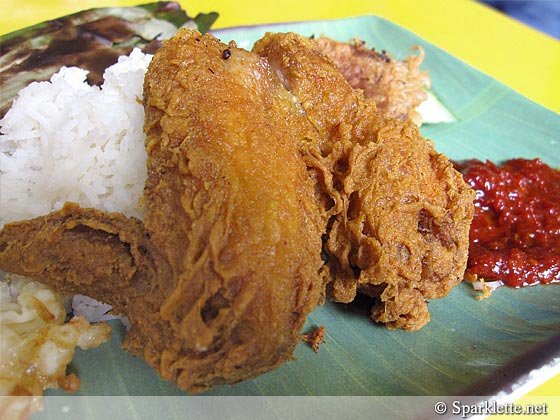 Fried chicken in Selera Rasa Nasi Lemak at Adam Road Food Centre, Singapore