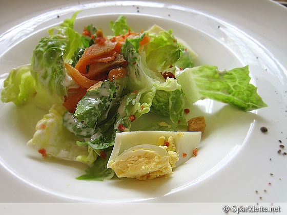 Smoked salmon Caesar salad