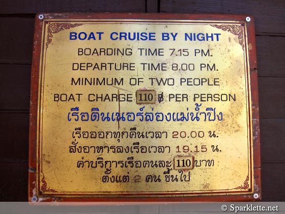 Chiang Mai dinner cruise at The Riverside Bar & Restaurant, Thailand