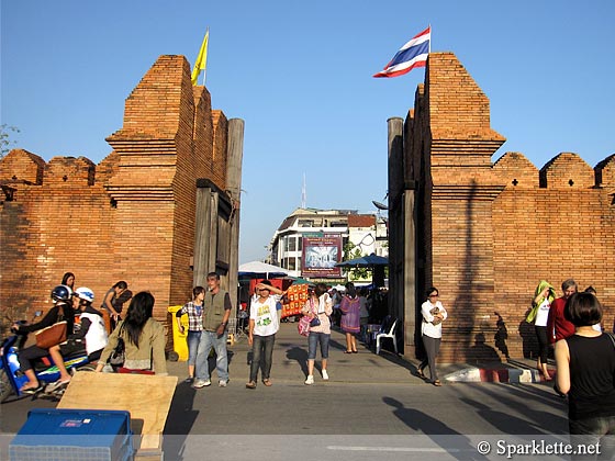 Tha Phae Gate, the eastern entry into Old City, Chiang Mai, Thailand
