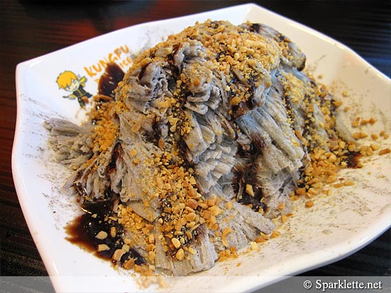 Black sesame shaved ice dessert