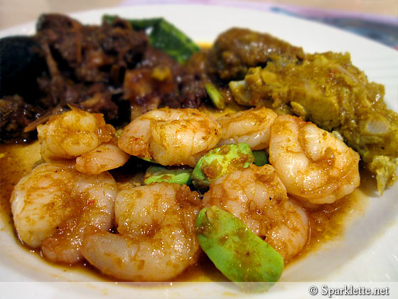 Petai prawns, Buah Keluak and Satay chicken