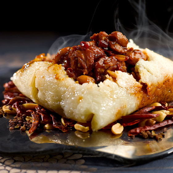 Kung Pao chicken dumpling from Szechuan Court, Fairmont Singapore Hotel