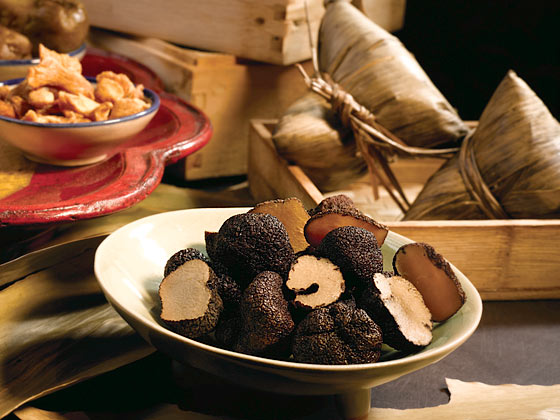 Healthy organic wild truffles rice dumpling from Peony Jade Restaurant, Singapore