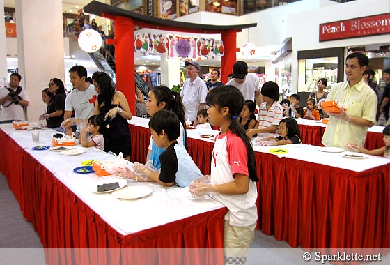Sushi making workshop for children at Liang Court, Singapore