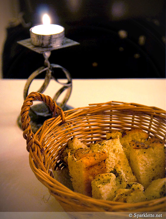 Bread basket at Casa Tartufo Ristorante, Forum Shopping Mall, Singapore