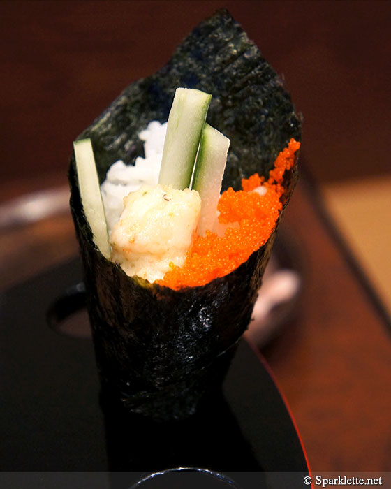 Lobster salad temaki hand roll