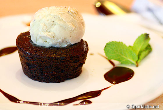 Warm chocolate lava cake
