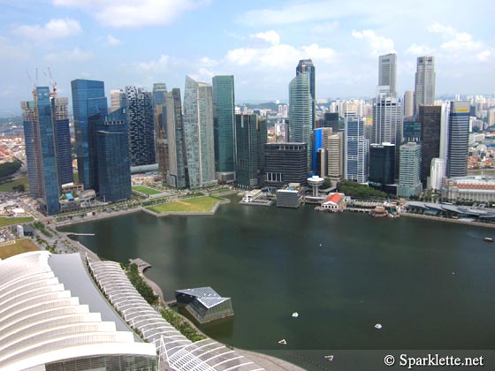 Singapore skyline, as viewed from KU DÉ TA Singapore, Marina Bay Sands SkyPark
