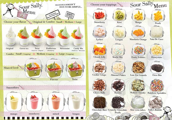 Sour Sally menu