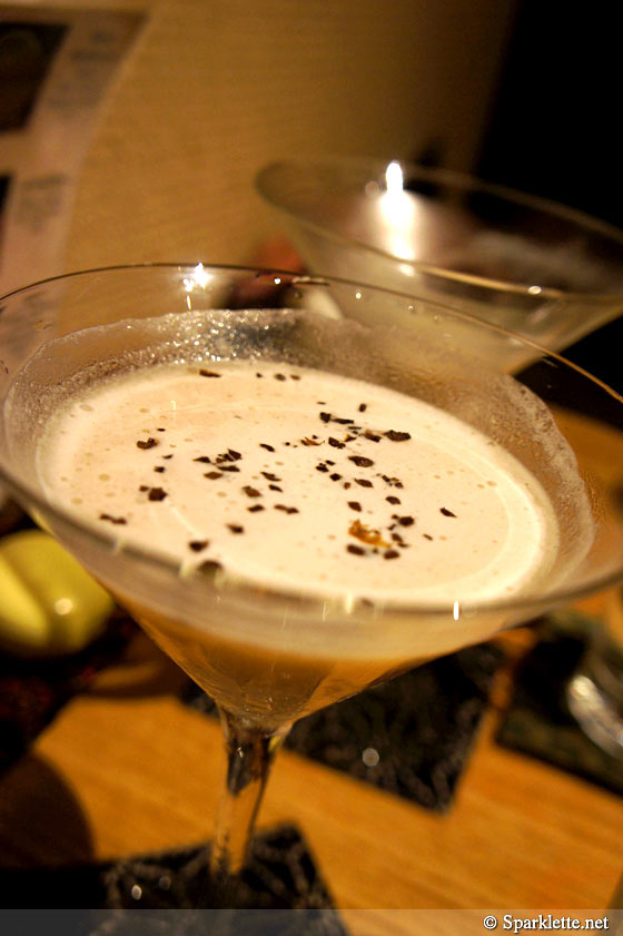 Vodka, coffee-infused shocu and cream cocktail