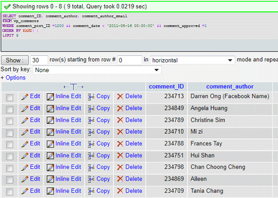 Random selection SQL Query