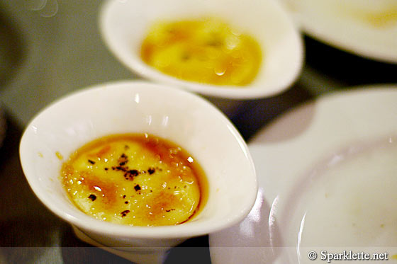 Baked Catalan custard with lemon and cinnamon