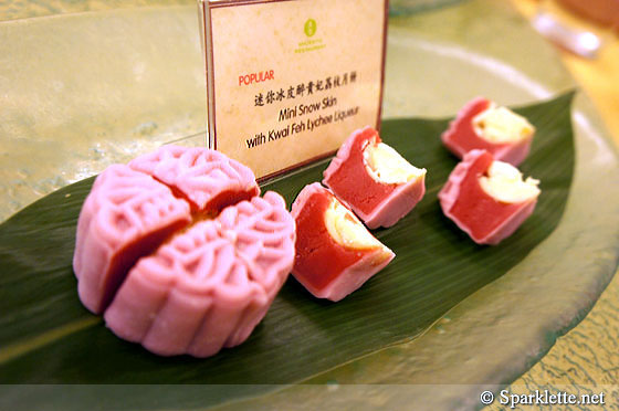 Mini snowskin mooncake with Kwai Feh lychee liqueur