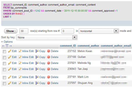 Random selection SQL Query