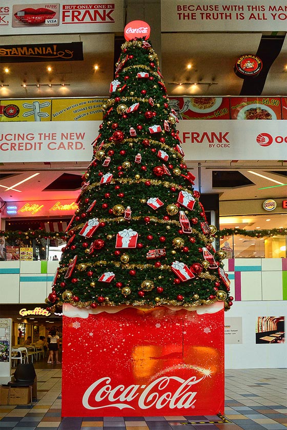 Coca-Cola Christmas tree at Orchard Cineleisure, Singapore
