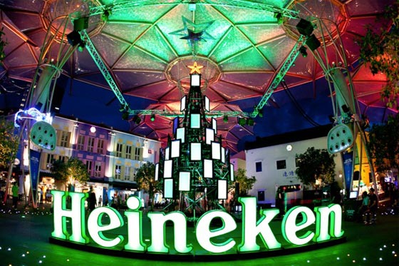 Heineken Social Christmas tree at Clarke Quay, Singapore