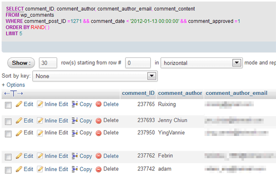 Random selection SQL Query