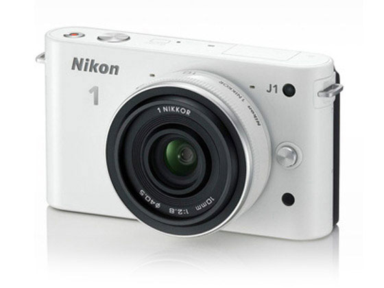 Nikon 1 J1 compact camera in white