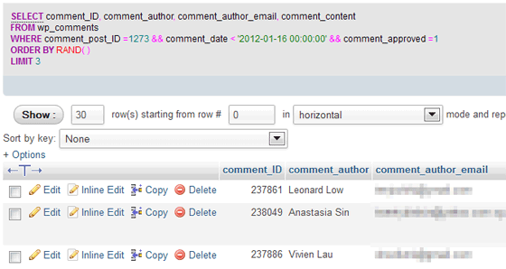 Random selection SQL Query