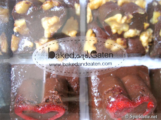 Valentine's Day brownies from Baked and Eaten, Singapore