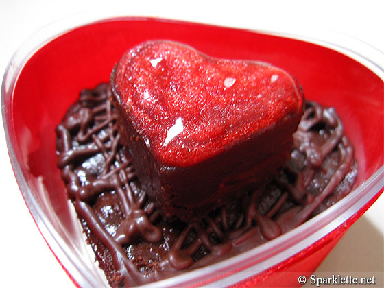 Valentine's Day heart-shaped brownie from Baked and Eaten, Singapore