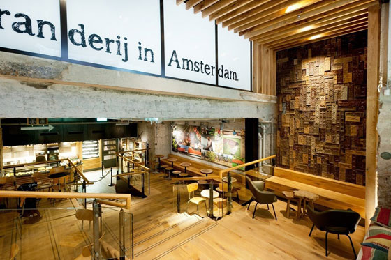 Starbucks bank concept store in Amsterdam