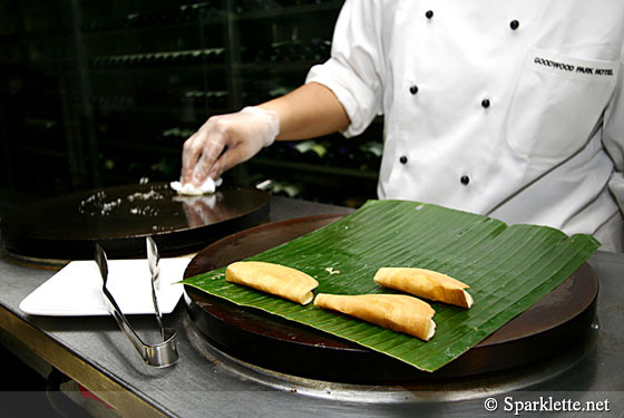 Durian pancake at Goodwood Park Durian Buffet, Singapore